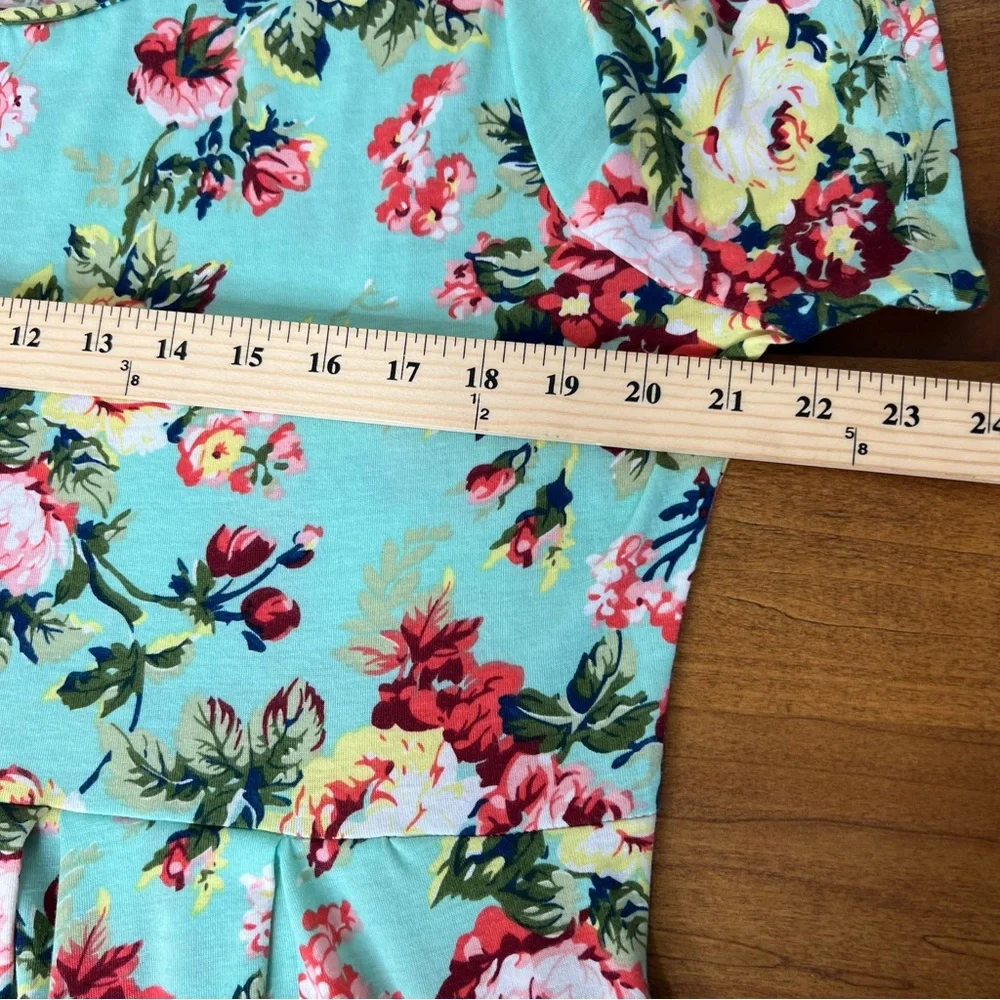 Women's Size XL Short Sleeve Pleated‎ Casual Shirt Floral Dress NWOT - Picture 6 of 13